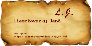 Lieszkovszky Jenő névjegykártya