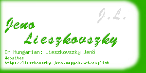 jeno lieszkovszky business card